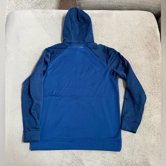 Peak Velocity Quantum Men’s Medium Blue Performance Fleece Hooded Sweatshirt - Picture 5 of 10